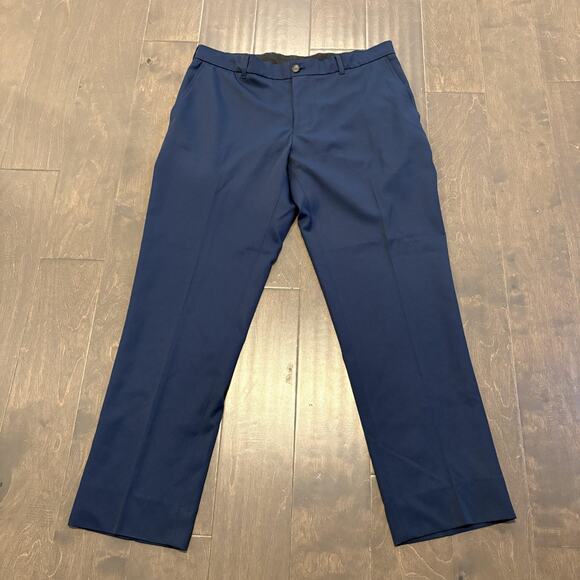 Jos A Bank Traveler Dress Pants Mens 36x29 (Tag 38x32) Navy Blue Travel Tech - Picture 1 of 13